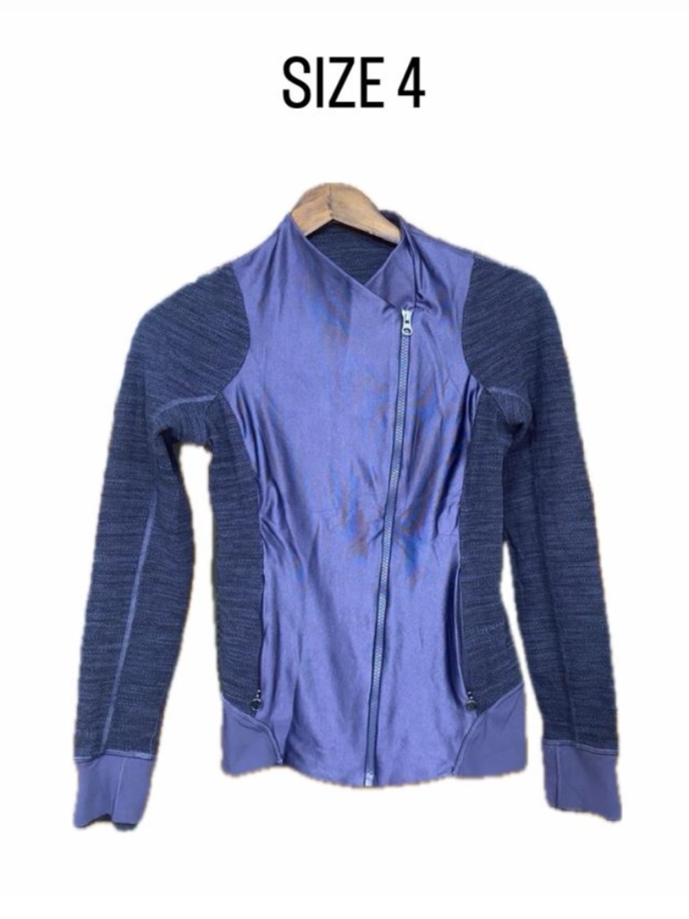 Lululemon Athletica Zip-Up Jacket Plum Purple Asymmetrical Style Women's Size 4